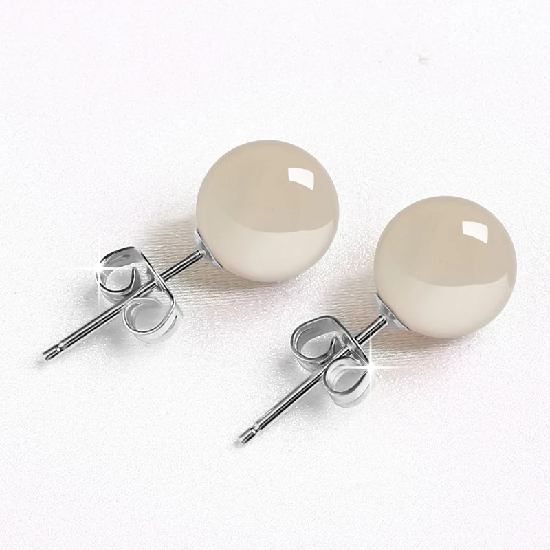 

Onyx earrings high natural red agate earrings S925 sterling silver white horse-grade emerald bead earrings pearl earrings