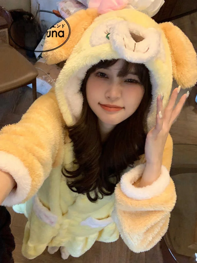 Япония GP Chef Dog Cake пижамы женские осенне-зимние коралловый флис утолщенная