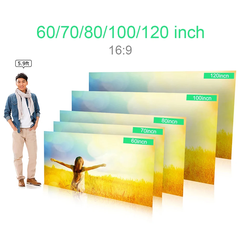 Экран-проектор с рамками 16:9 60-130 Дюймов