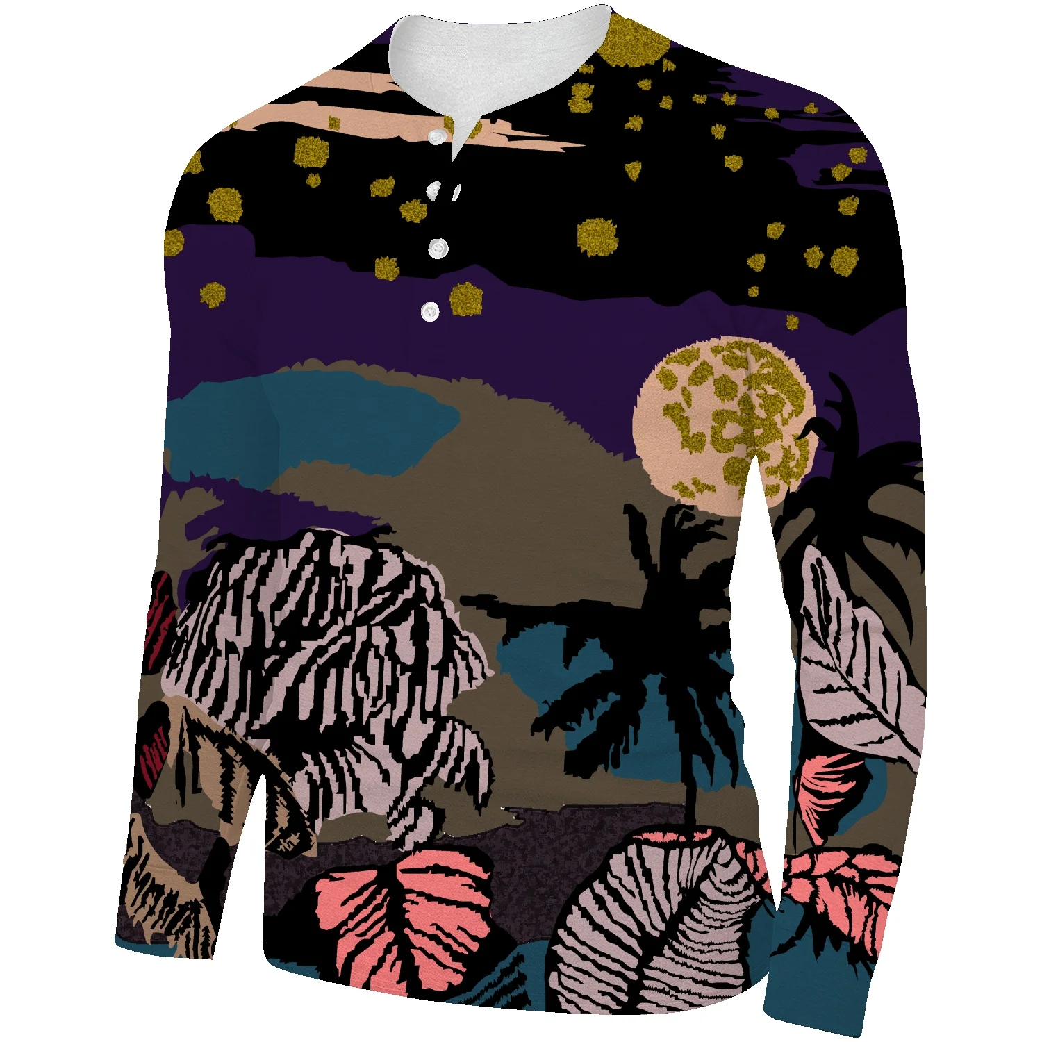 

Мужская рубашка-поло с длинным рукавом и круглым вырезом