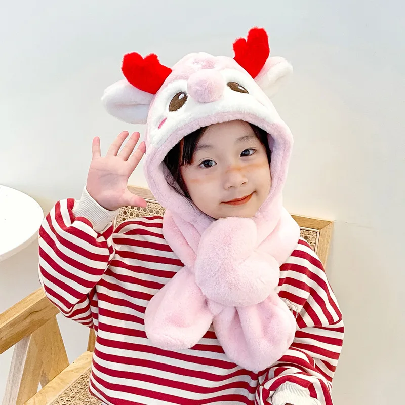 

Winter Warm Thick Scarfs Cross Collar Scarf Faux Rabbit Imitation Fur Cute Fashion Scarf Cartoon Plush Scarf Kid Gift Christmas