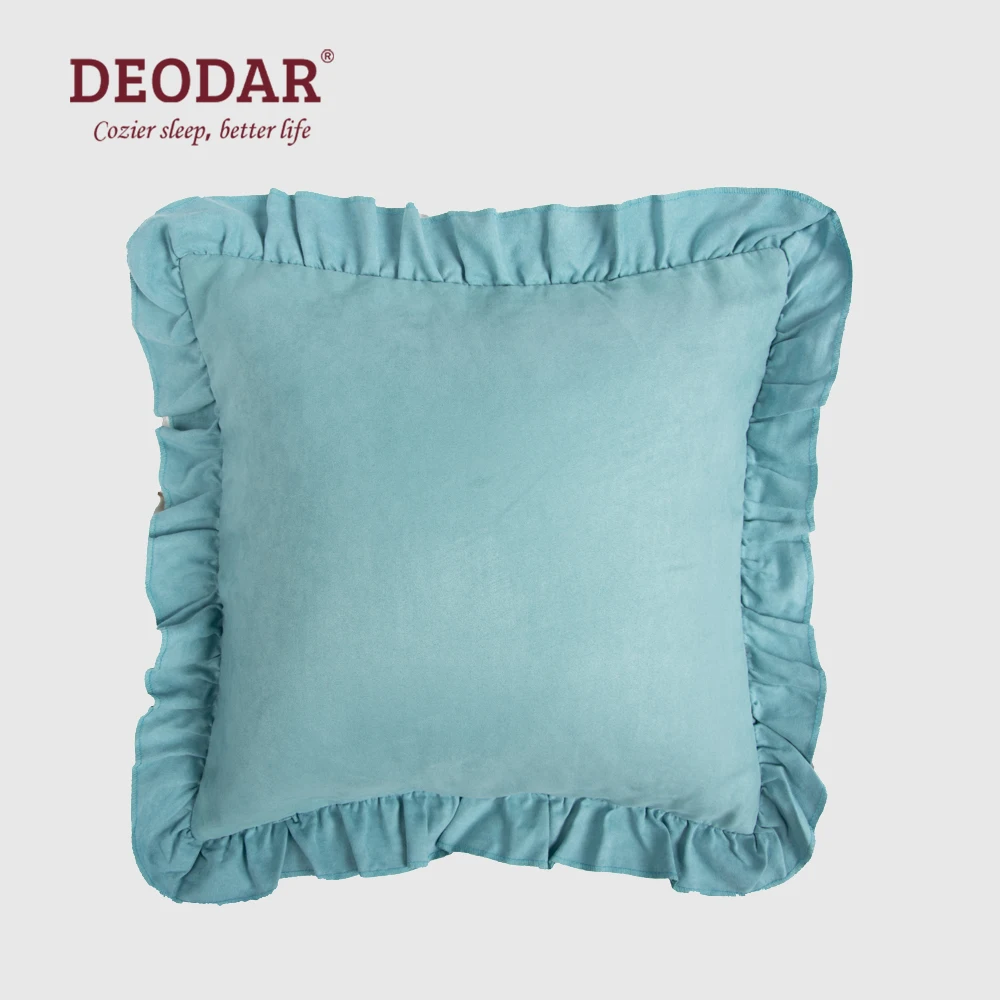 

Deodar Ruffle Edge Nordic Pillowcase Suede Sofa Bedside Cushion Cover Throw Pillow Bedroom and Living Room Decoration for Gift