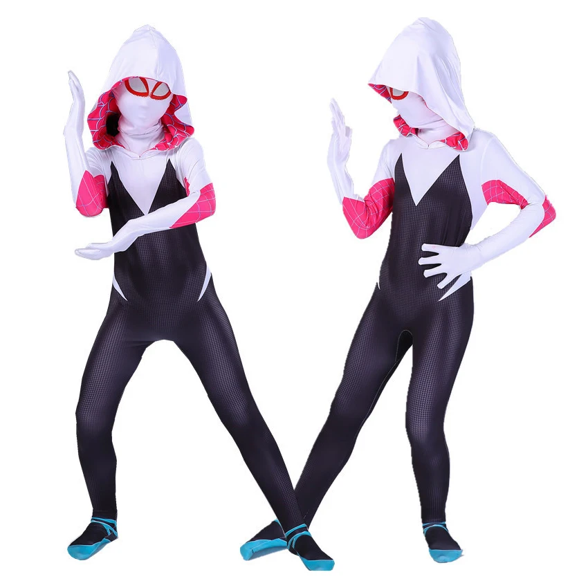 Комбинезоны Gwen в стиле супергероев костюм для косплея девушек и девочек аниме