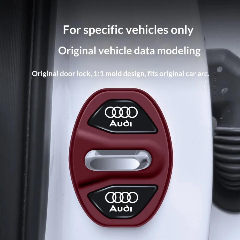 Фото Новые силиконовые накладки на замки дверей автомобиля (4 шт.) для Audi S-Line A4 B8 B6 B9 B7 A3 8P 8V 8L A6 C7 C6 C5 Q5 A5 Q7 A1 Q3 №3