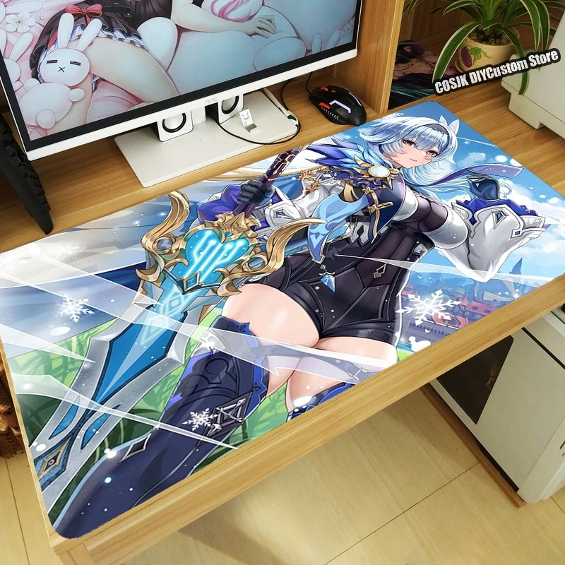 

Anime Game Genshin Impact Ganyu Eula Lawrence Mouse Pad Large Keyboard Desk Mat Computer Mousepad Gaming Accessories