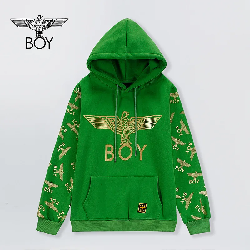 

Boys London New Men's Fleece Hoodie Fashion Full Arm Printing Bronzing Eagle Over Sized Luxury Couple Hoodie Sweatshirt