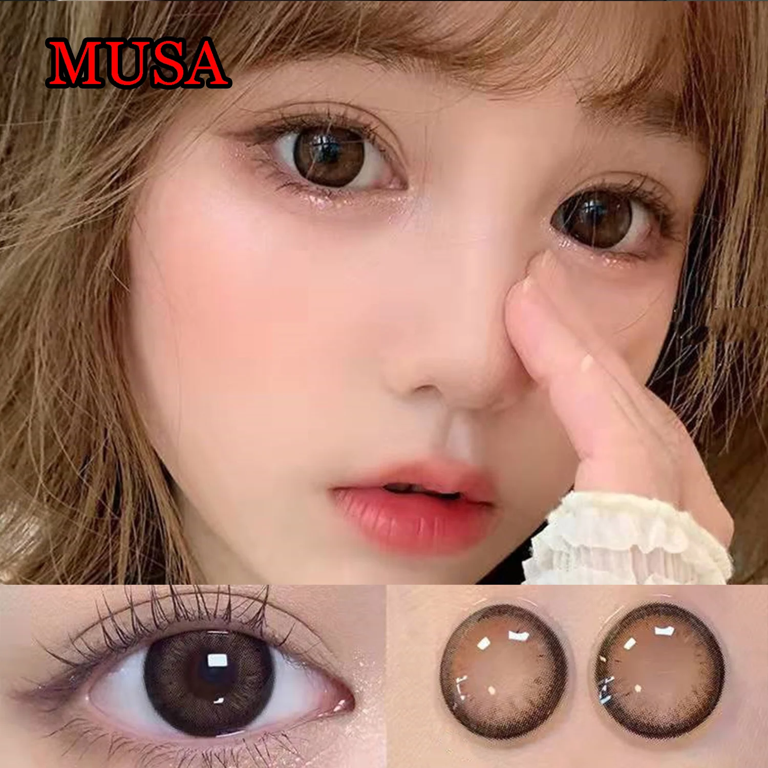 

Hotsale 14.50mm Eye Contacts Lens for Color 1 Year Use Women Men Soft Glasses Prescription lentes de contacto Musa