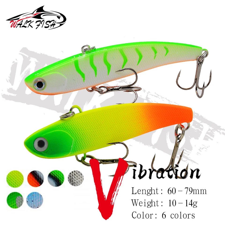 WALK FISH 1PCS VIB 10g 14g Sinking Vibration Fishing Lure Hard Plastic Artificial Winter Ice Pike Bait Tackle Isca - купить по
