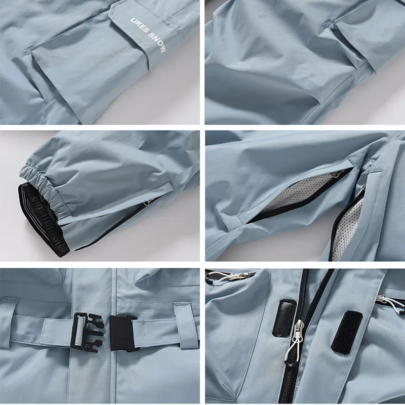 Лыжный комбинезон для мужчин и женщин цельный лыжный костюм зимний уличный