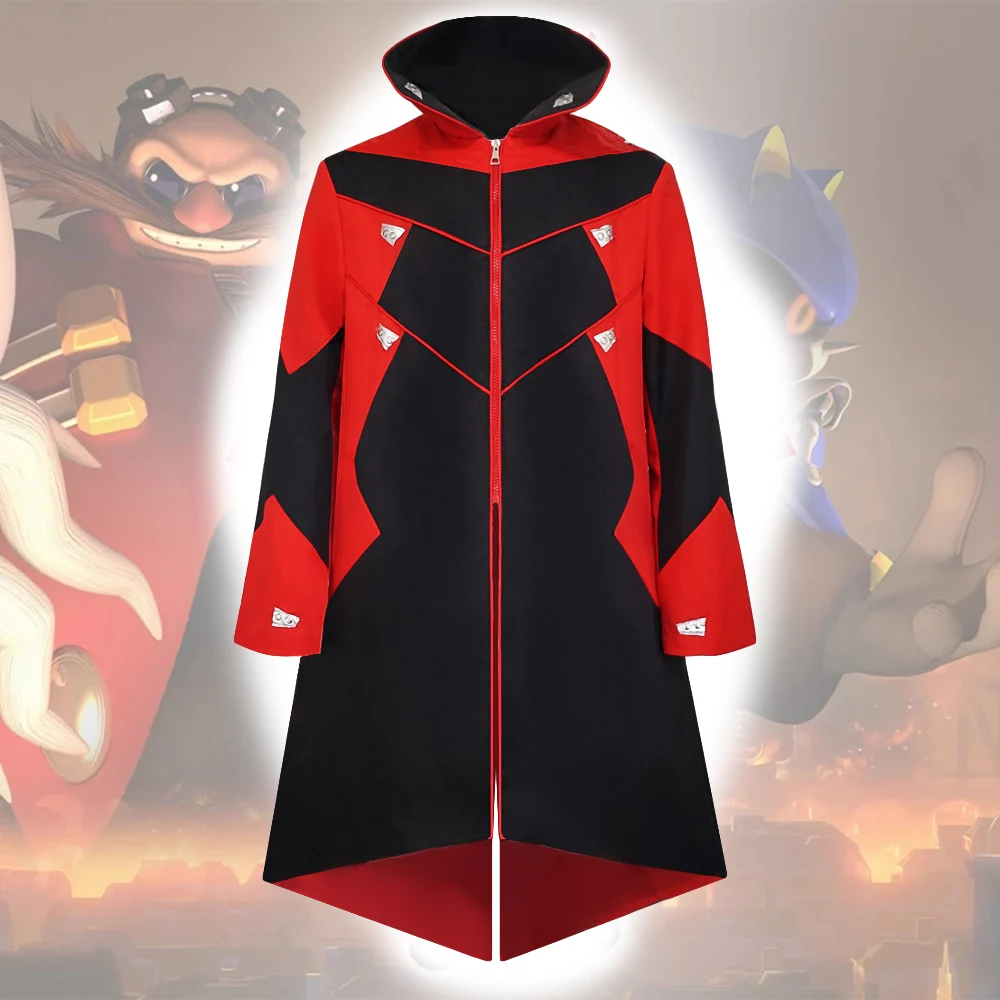 

Anime Dr Eggman Cosplay Costume Jacket Pants Men's Halloween Ivo Robotnik Trench Uniform Halloween Party Fancy Suit