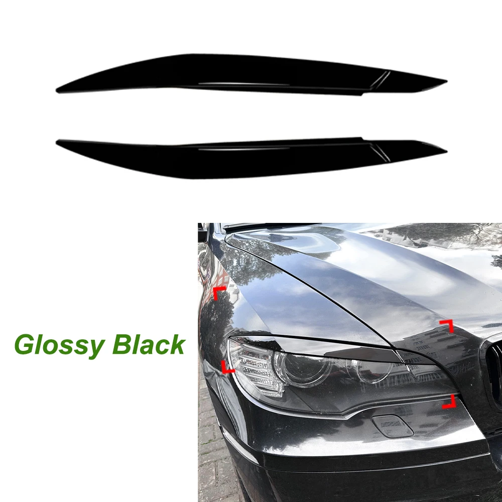 

Для BMW X6 E71 E72 2008-2014 передние фары, наклейки для бровей, крышки, комплекты кузова, модификация, глянцевый черный