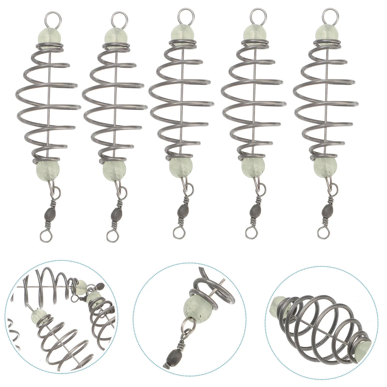 

12 шт., рыболовные приманки, спираль, пружинная катушка, клетка из нержавеющей стали, встроенная подвесная снасть для ловли карпа