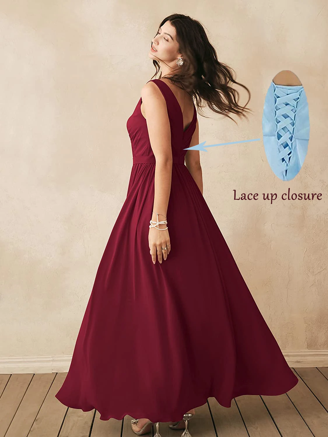 Женское шифоновое платье с V-образным вырезом и разрезом