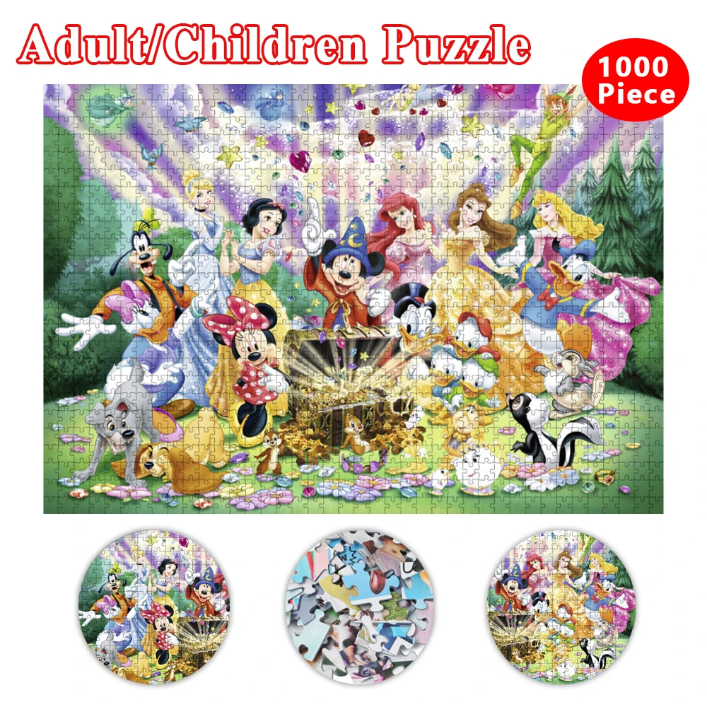 

Disney Princess Jigsaw Puzzle 1000 Pieces Puzzle Game Mickey Mouse Puzzles for Adults Puzzle Toys Kids Children Educational Toys