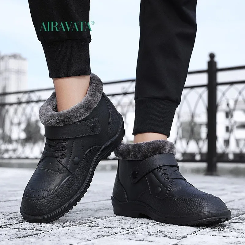 New Winter Men Boots EVA Warm Plush Ankle Snow Boots Outdoor Lightweight High-top Men's Casual Shoes Big Size 41-49