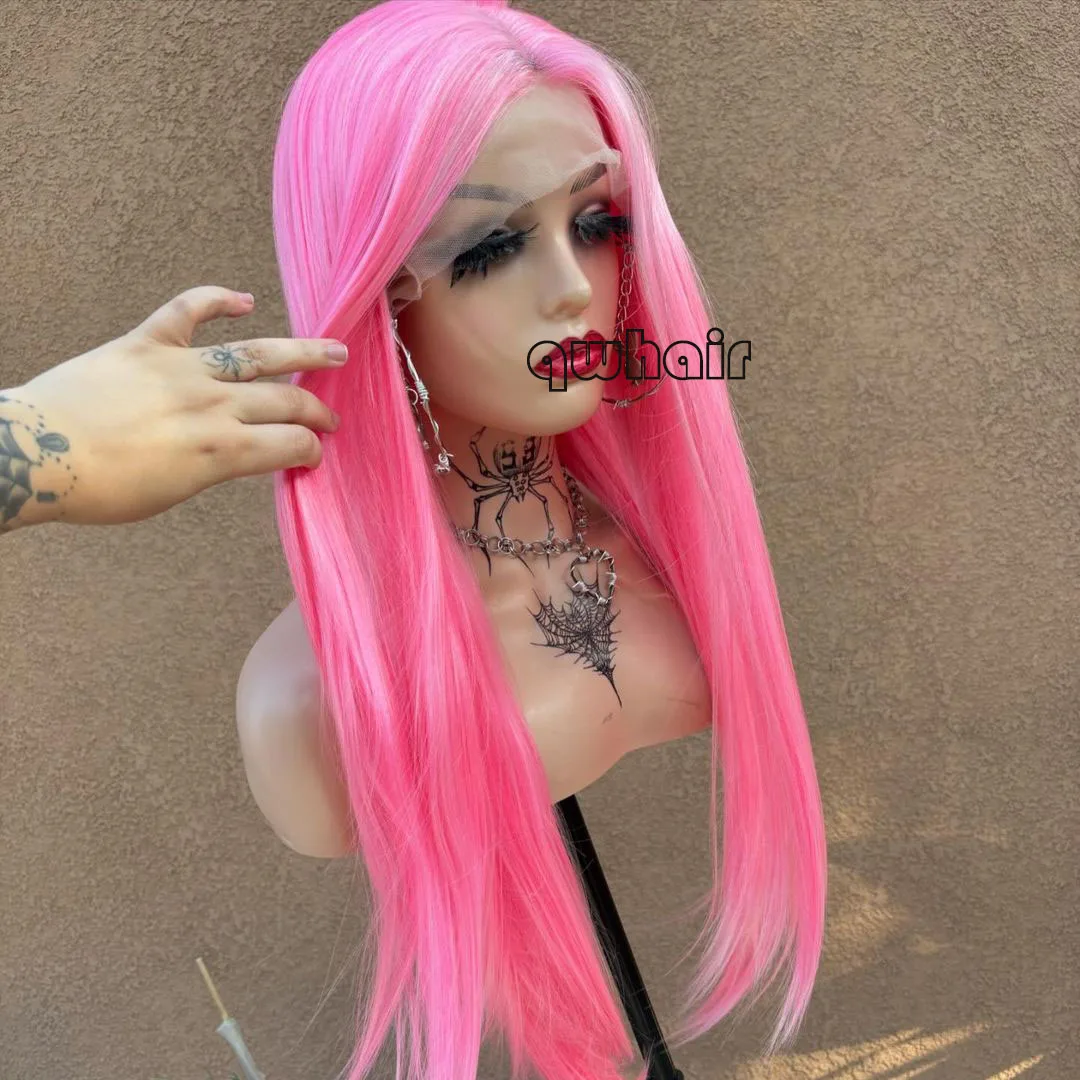 QW синтетический предварительно выщипанный розовый фиолетовый мягкий кружевной