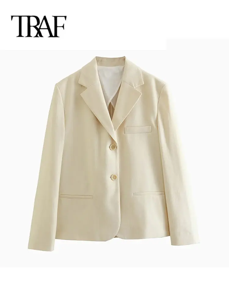 

TRAF Женский пиджак с воротником с лацканами, на весну-осень