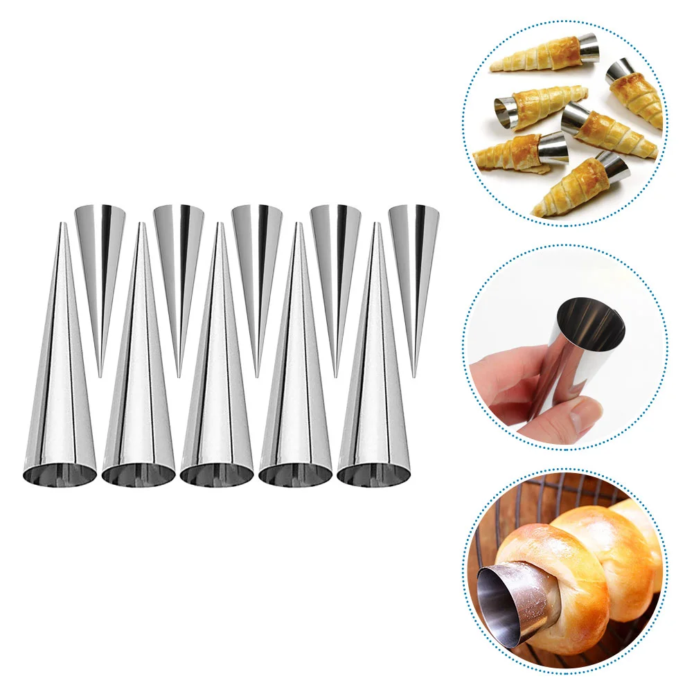 

Croissant Tool Stainless Steel Mold Brush Home Baking Kitchen Gadgets Cream Horn Molds