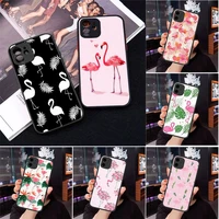 flamingo phone case for iphone 13 12 11 mini pro xr xs max 7 8 plus x matte transparent back cover