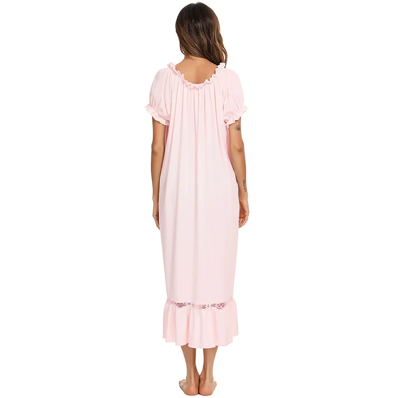 Spring Summer New Women's Nightdress Cute Short Sleeve Comfortable Casual Homewear Sleep Tops Sleepwear Women Night Gown