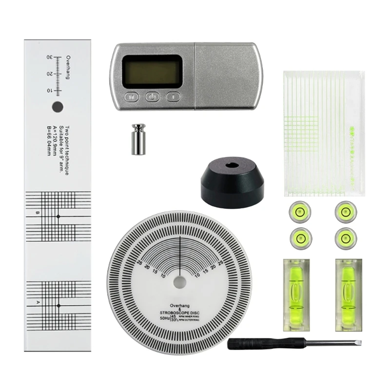 

Useful Pickup Calibration 45 RPM Adapter LCD Digital Dynamomter Turntable Stylus Vinyl Phono Cartridge Tuning Kit