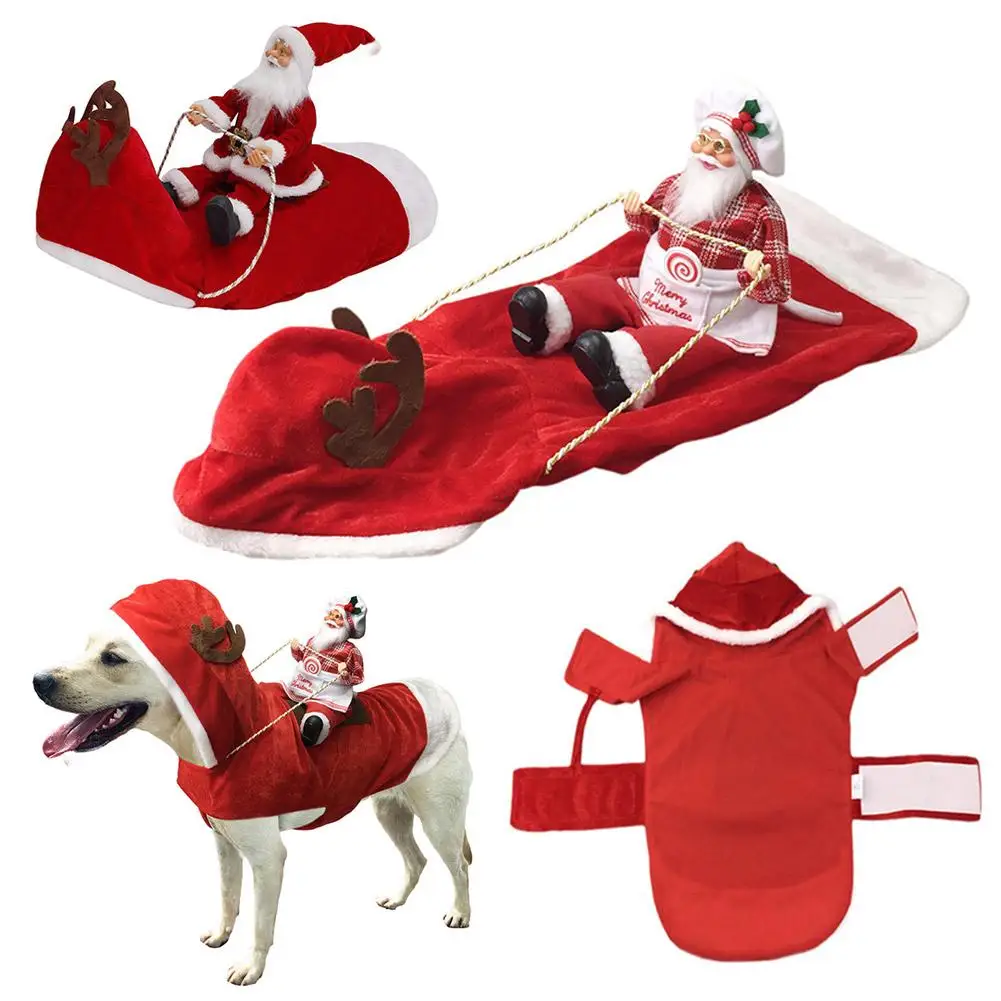 

Веселая Женская одежда с Санта-Клаусом для верховой езды, женская одежда для домашних животных, Рождественская Одежда для собак, костюмы для большой собаки, маленький размер D S0Y1