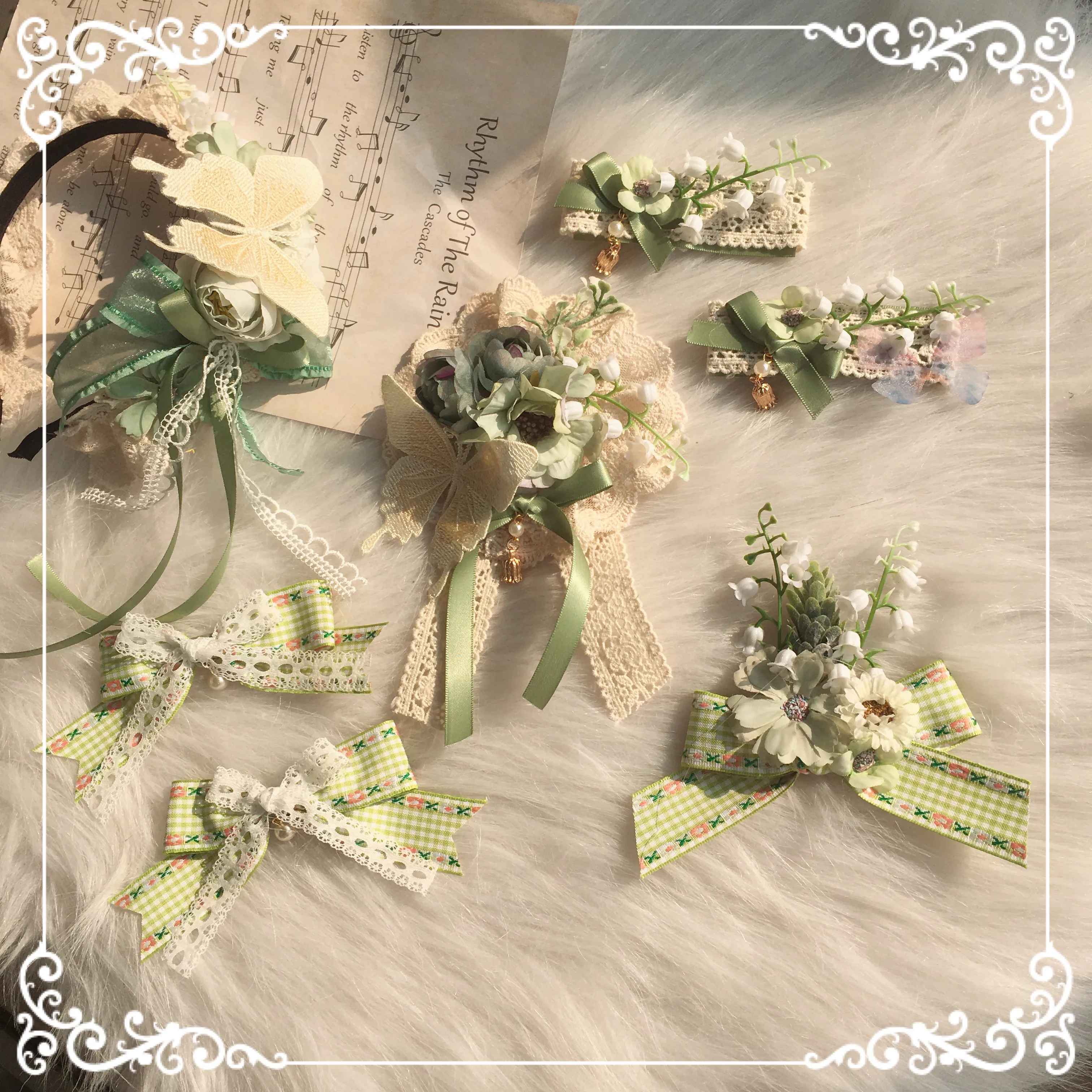 

Оригинальный Женский головной убор, кружевное зеленое кольцо, Бабочка, кисточка, зажим, цветок, таблетка, KC, обруч для волос, сумка из ротанга...