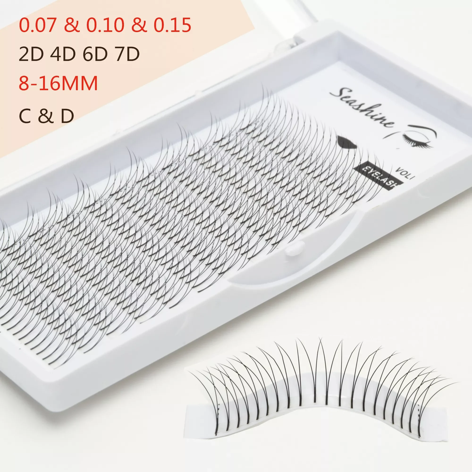 

Long Stem 2D 4D 6D 7D False Lashes Premade Russian Volume Fans Faux Mink Premade Eyelash Extensions Makeup