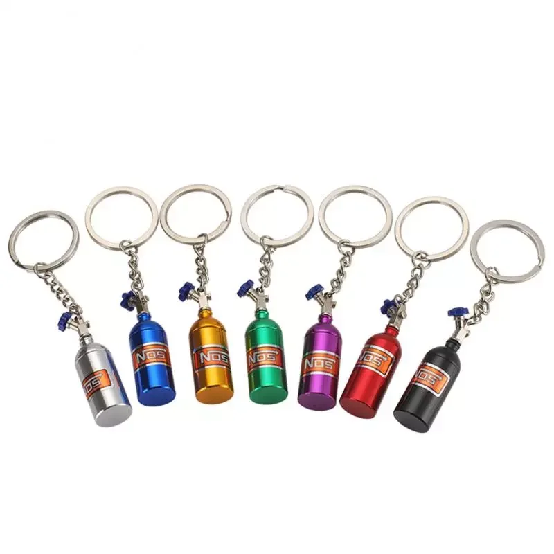 

NOS Nitrous Oxide Bottle Key Chain Keychain Keyring Stash Pill Box Storag Key Chain Auto Car Interior Accessories 7 Colors