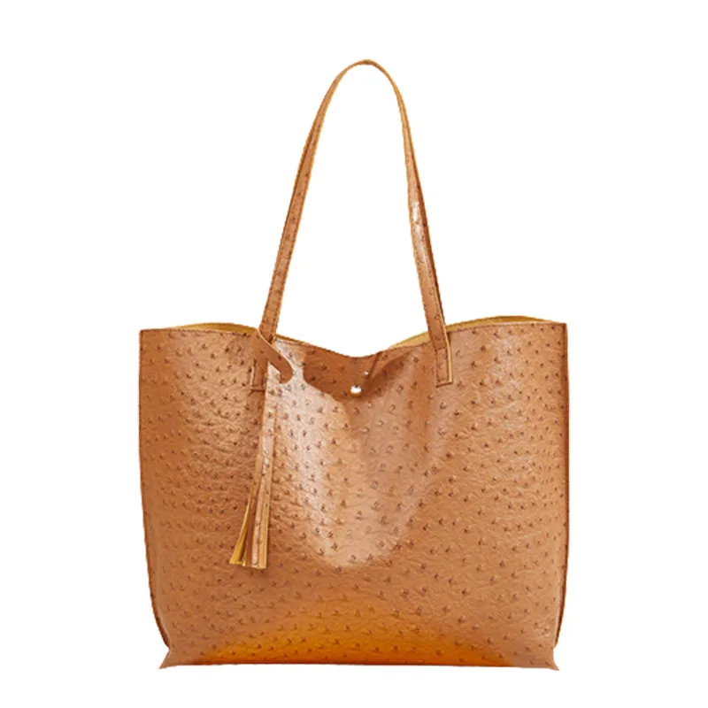 

Tote Bag PU Lady Bag Handbag Women Bag Shoulder Bag High Capacity Fashion Tassel Female Bag European and Beautiful Style