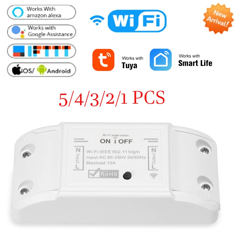

Aubess Wifi DIY Smart Switch Remote Controller Smart Home Tuya Samrt Life APP Control Work With Alexa Google Home Yandex Alice