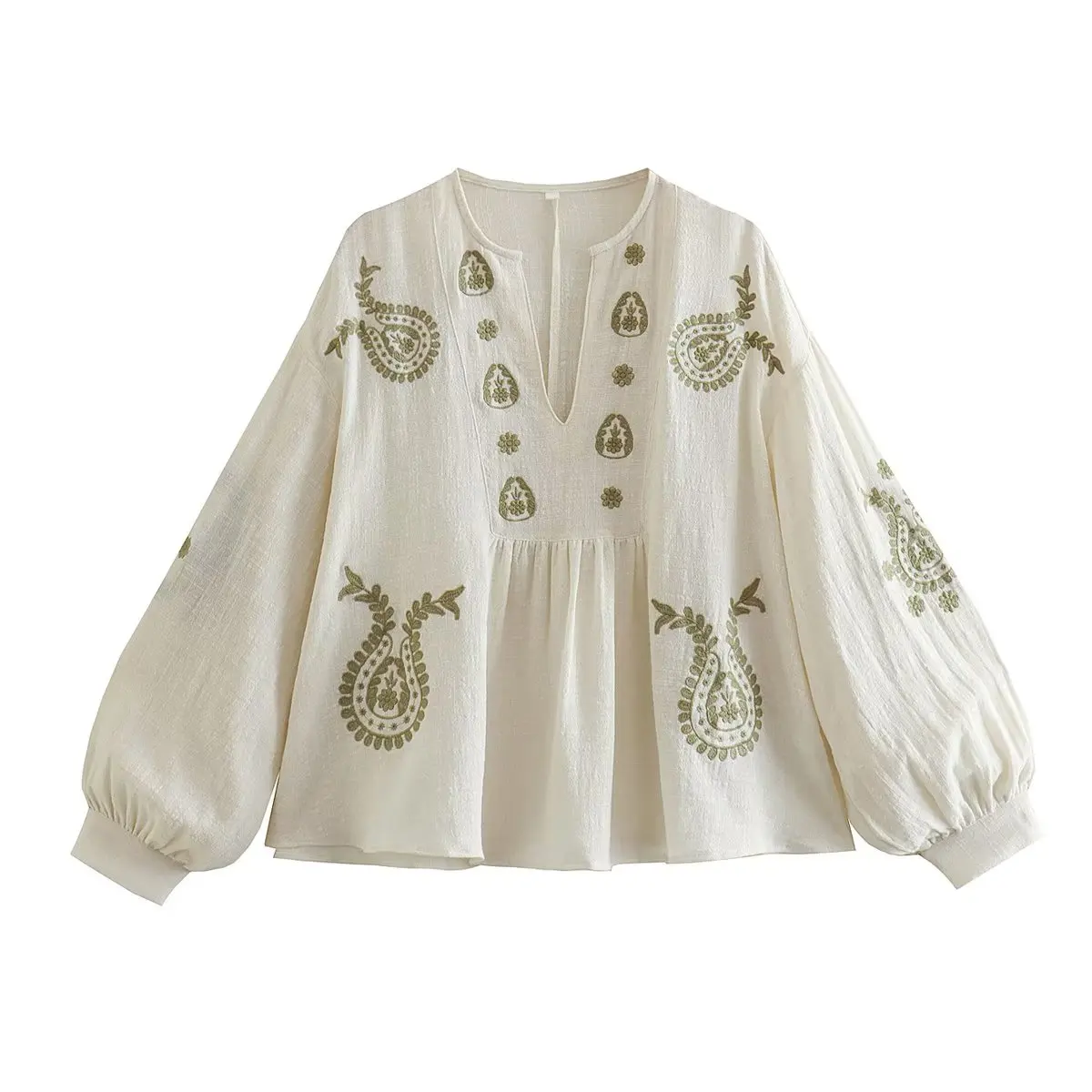 

Loose Women Blouse Embroidered Shirt 2023 Summer New Fashion Modern Lady Pullover Top Wear