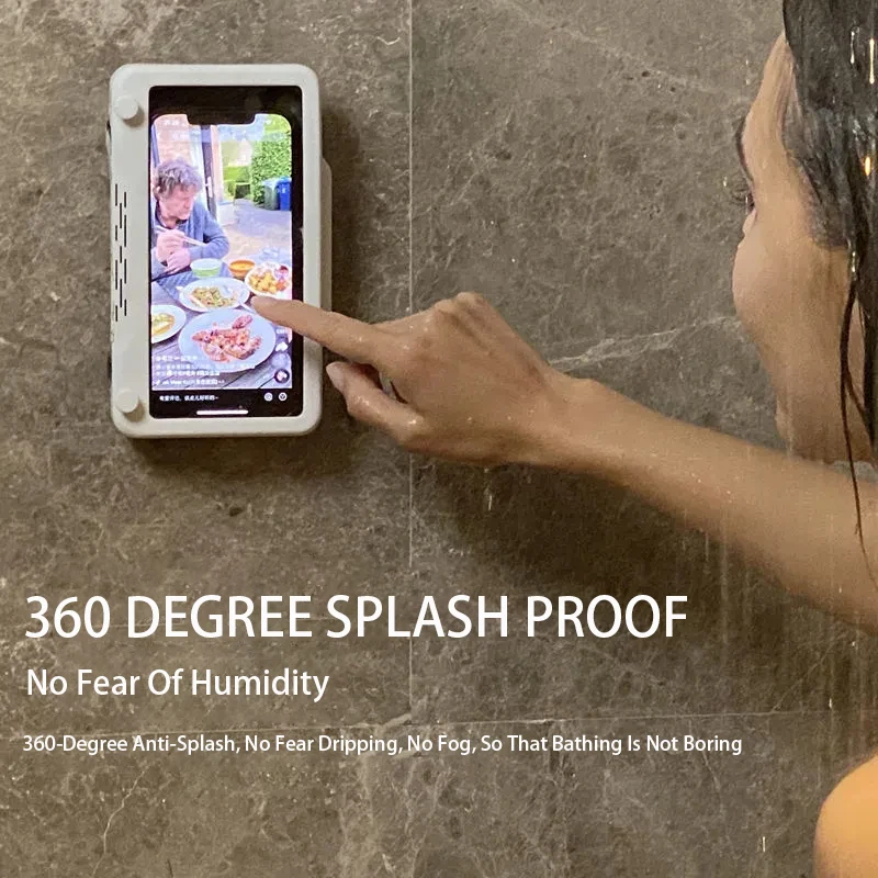 kitchen bathroom toilet shower home waterproof sealing storage self adhesive touch screen watching xiaomi mobile phone holder free global shipping