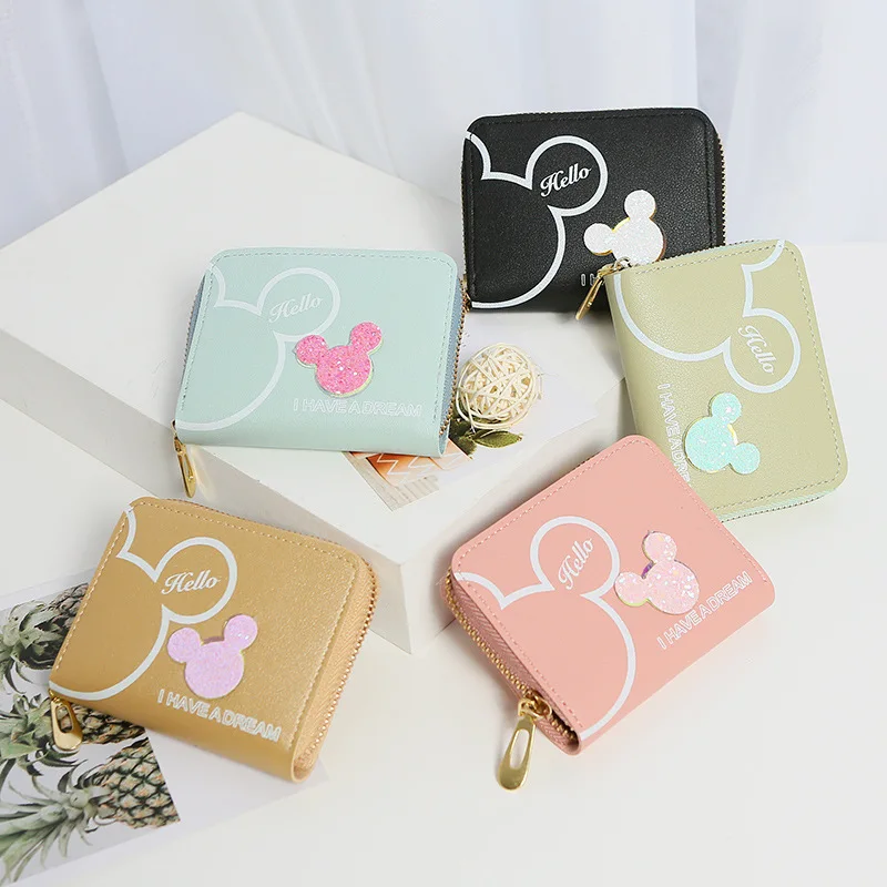 

Модный кошелек из мультфильма Disney с Микки Маусом JS301, кошельки на молнии, повседневные кошельки, Подарочные унисекс кошельки для карт