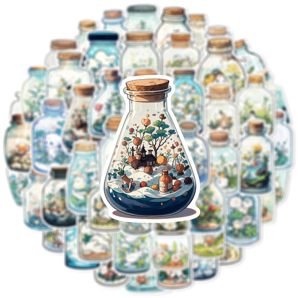 10 / 30 50pcs Бутылка в мире мультяшные наклейки эстетические декоративные ноутбук