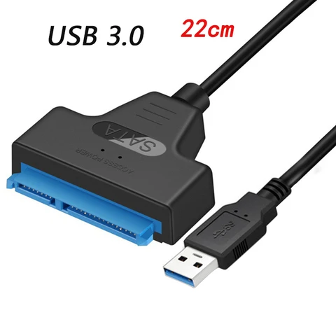 Кабель-адаптер SATA к USB 2,5/Type-C до 6 Гбит/с, Высокоскоростная поддержка 2,5-дюймового внешнего жесткого диска, SSD, жесткого диска, 22-контактный кабель Sata III