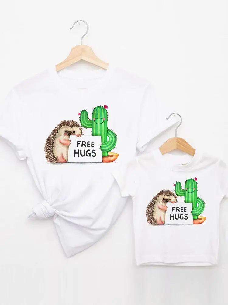 

Cartoon Casual Tee Family Matching Outfits Cactus Summer Women Kid Child Mom Mama Mother Tshirt Clothes O-neck Graphic T-shirt
