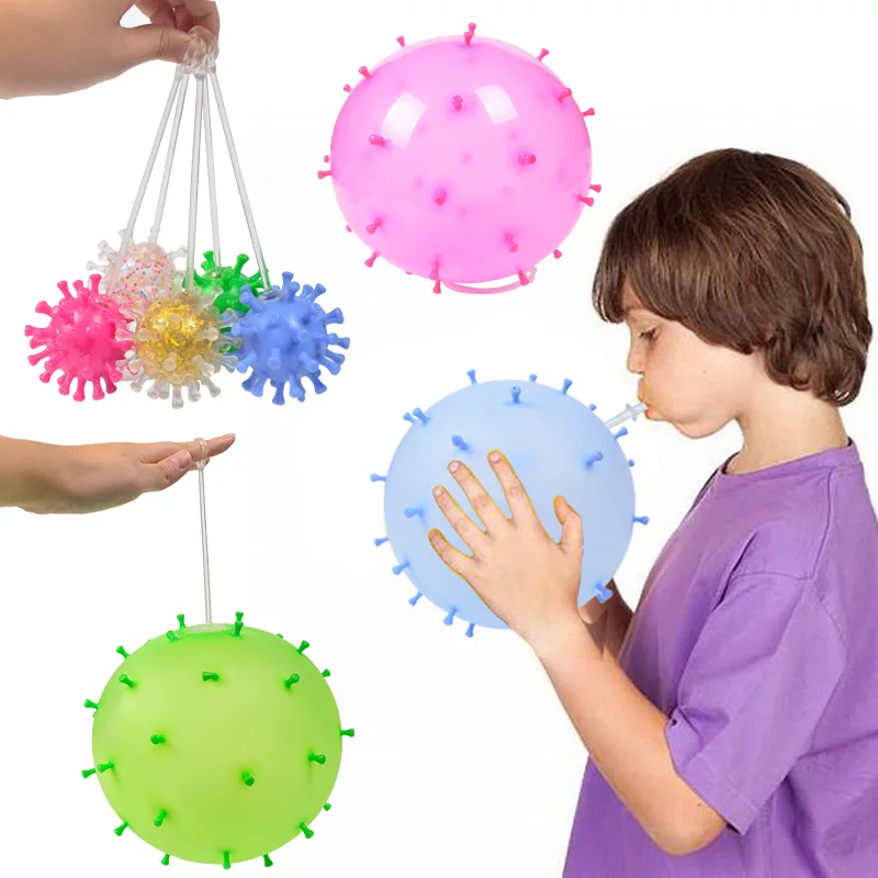 

New Creative TPR Blow-able Decompression Vent toys Lnflatable Bobo Ball Blown Balloon Children's Toys