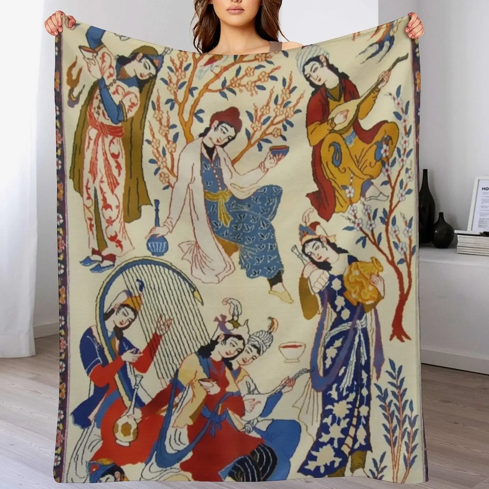 Антикварный персидский ковер Isfahan с принтом одеяло пушистые одеяла для дивана