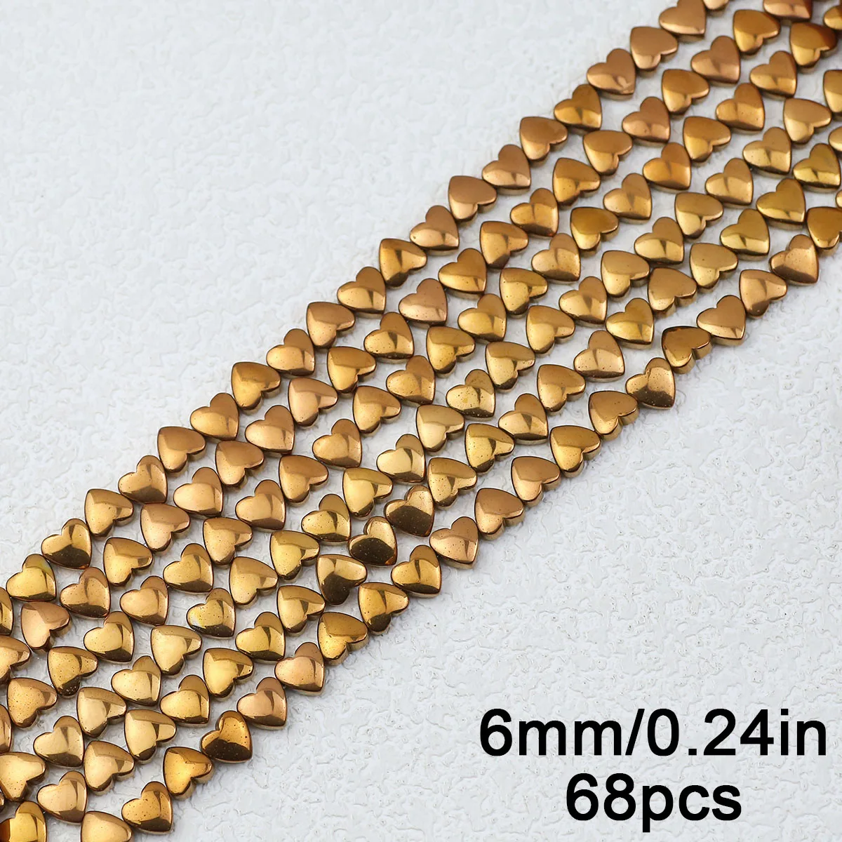 6 мм изогнутый персик сердце античный медный цвет гематит камень свободные