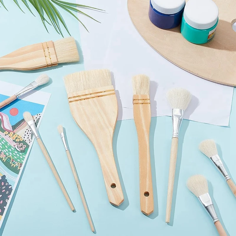 Набор керамических кистей 9 стилей кисти для керамической глазури шерстяная