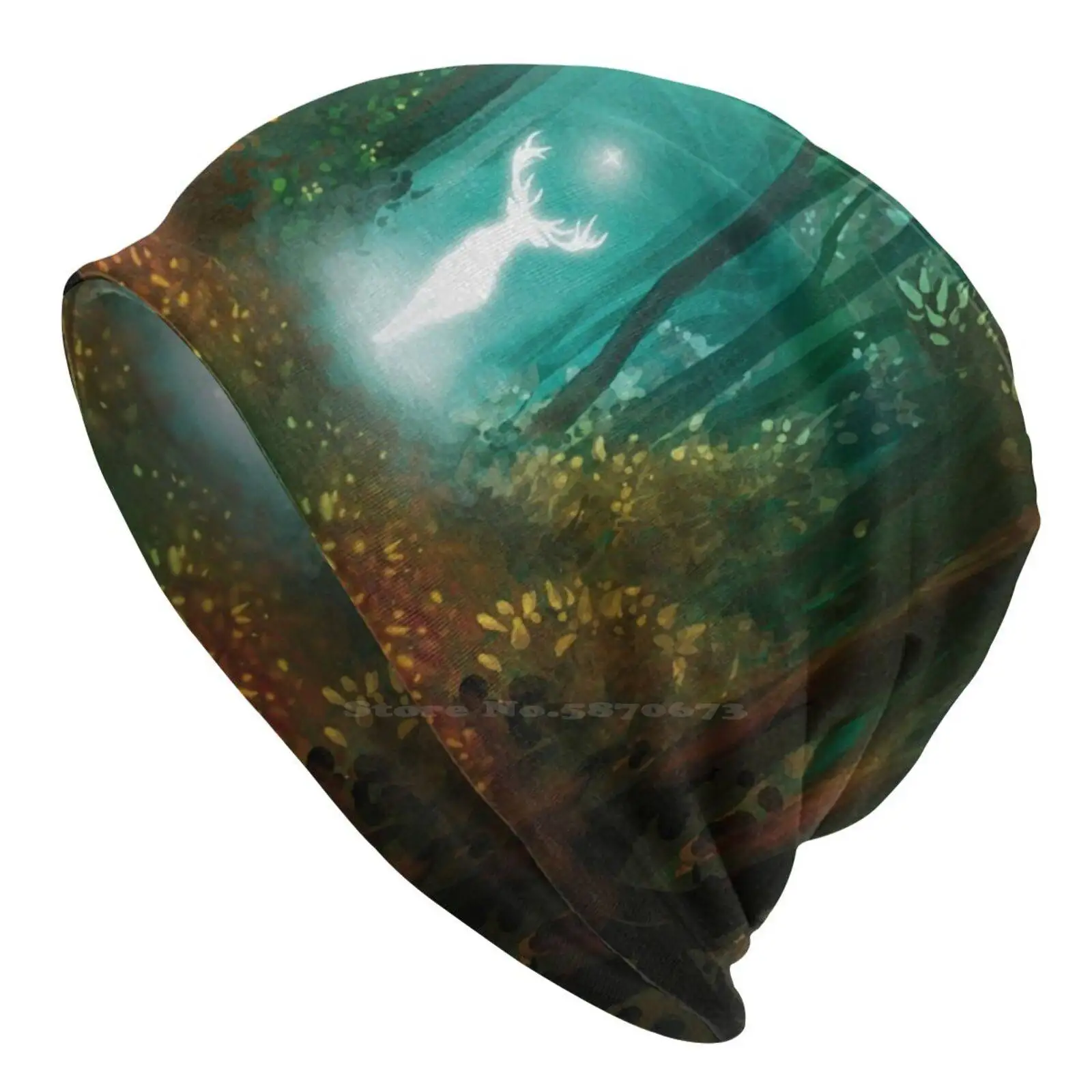 Белая вязаная шапка для оленя теплая уличные шапки волшебный пейзаж языческий