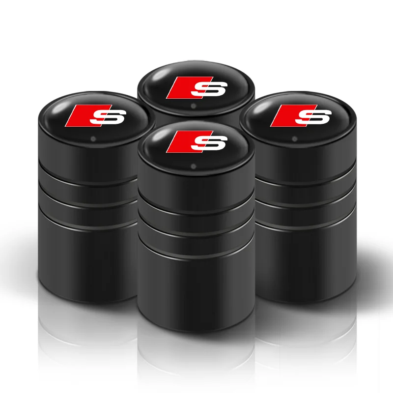 4 шт. металлическая крышка воздушного штока клапана автомобильного колеса для Audi RS Sport Sline TT A5 A7 A8 Q1 Q2 Q3 B8 8P B9 8V B6 S3 S4 S5 RS3 RS4 RS5