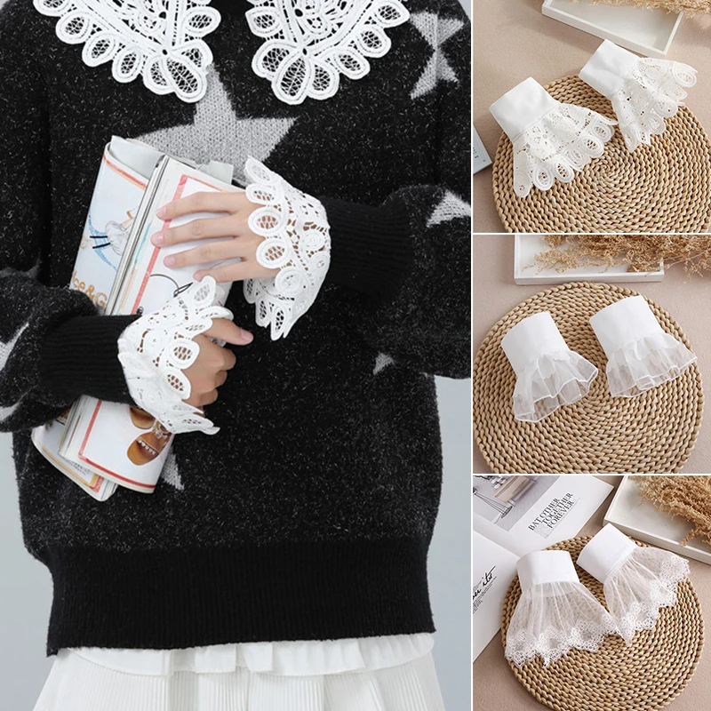 

New Arm Cover Fake Sleeve Elbow Sleeve Cuff Scar Cover Gloves Cutout Female Lace Sun Protection Three Dimensional Thin Section