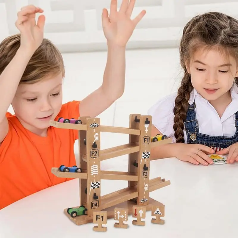 Деревянная гоночная трасса забавная Автомобильная рампа Игрушки Гоночная Набор