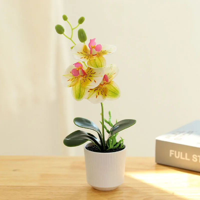 

New Small Phalaenopsis Bonsai Simulation Flower Factory Direct Supply Creative Artificial Fashion Home Decorations