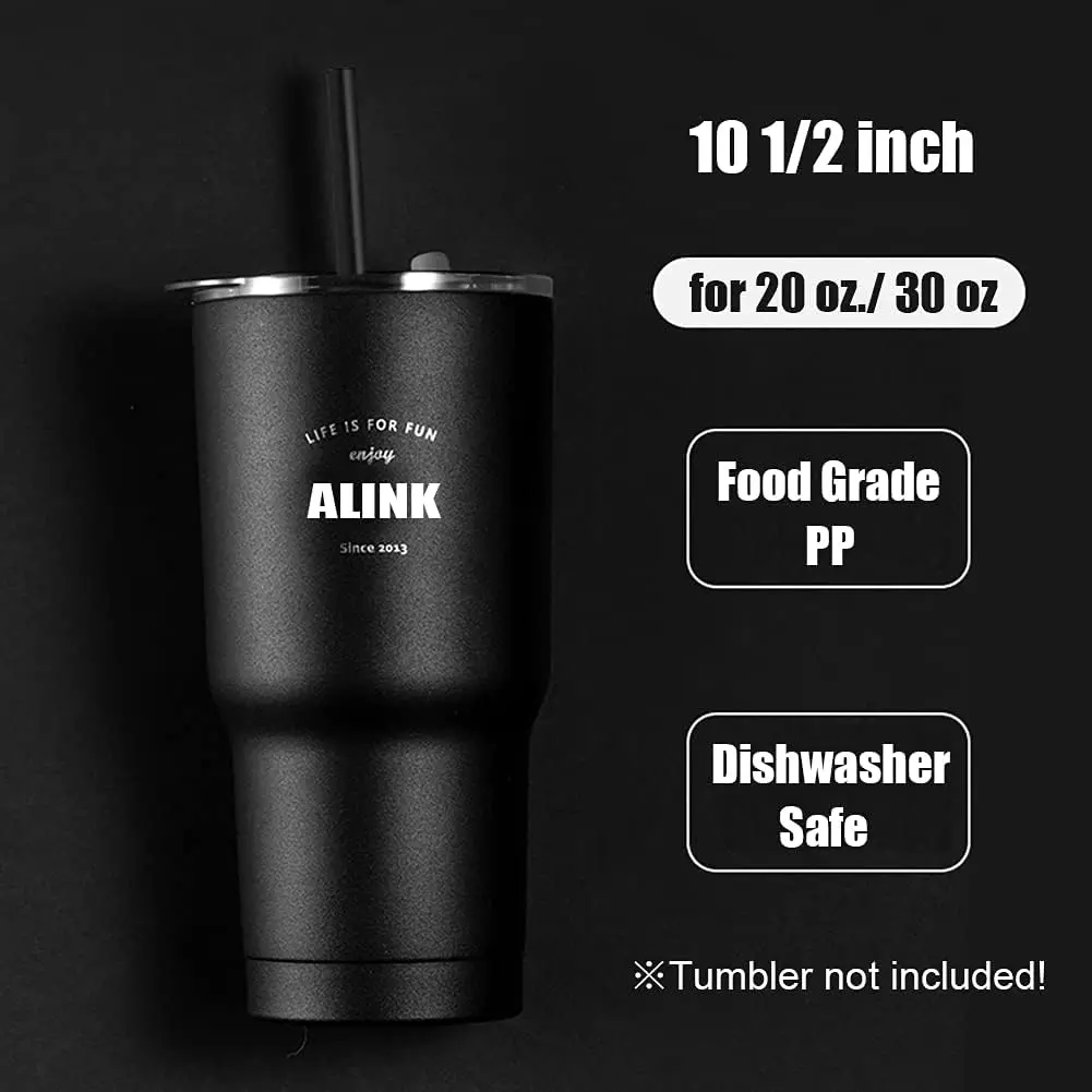 Многоразовые черные соломинки для Stanley YETI Mason Jar Starbucks Glasses 12 с 1 щеткой