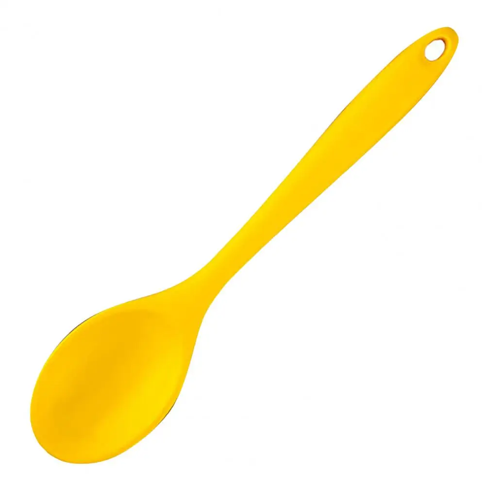 

Soup Spoon Ergonomic Handheld Long Handle Non-slip Silicone Ladle Spoon Kitchen Supplies Tableware Tools
