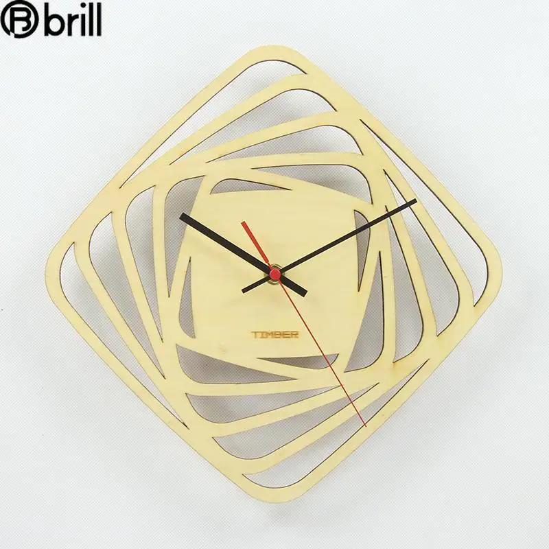 Simple Wooden Wall Clock Modern Design Silent Clocks Wall Home Decor Bedroom Living Room Decoration 12 Inches Watch Reloj Pared