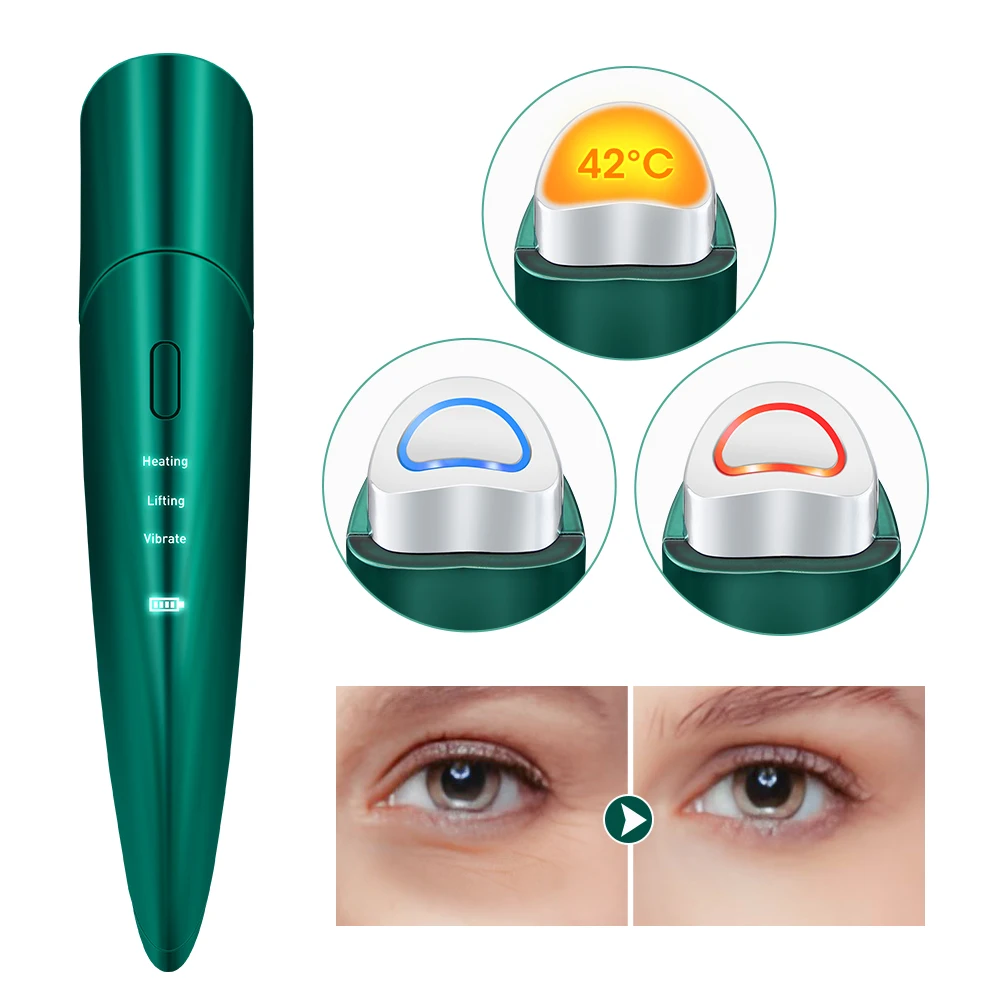 

Intelligent Eye Massager Wand Pen Heated Vibration Massage Instrument Anti Aging Wrinkle Remove Relief Eye Fatigue Dark Circles